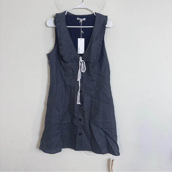 Reformation soraya polka dot sleeveless linen dress - Picture 3 of 10